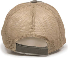 OC Sports FWT-130 Garment Wash Mesh Back Baseball Cap - Olive Tan | HIT a Double