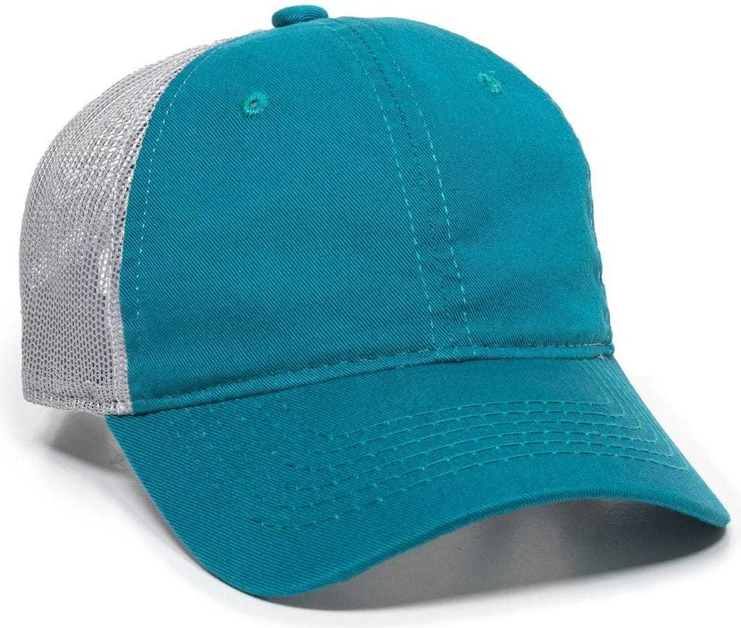 OC Sports FWT-130L Adjustable Mesh Back Cap - Aqua Light Grey | HIT a Double