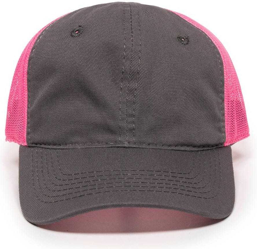 OC Sports FWT-130L Adjustable Mesh Back Cap - Charcoal Neon Pink | HIT a Double