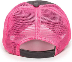 OC Sports FWT-130L Adjustable Mesh Back Cap - Charcoal Neon Pink | HIT a Double