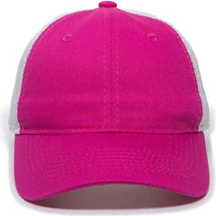 OC Sports FWT-130L Adjustable Mesh Back Cap - Fuchsia White | HIT a Double