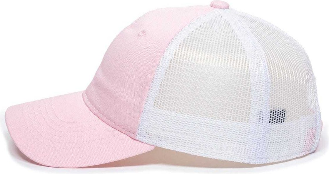 OC Sports FWT-130L Adjustable Mesh Back Cap - Pink White | HIT a Double