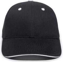 OC Sports GL-845 Contrasting Sandwich, Button and Eyelet Cap - Black White | HIT a Double