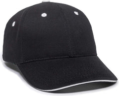OC Sports GL-845 Contrasting Sandwich, Button and Eyelet Cap - Black White | HIT a Double