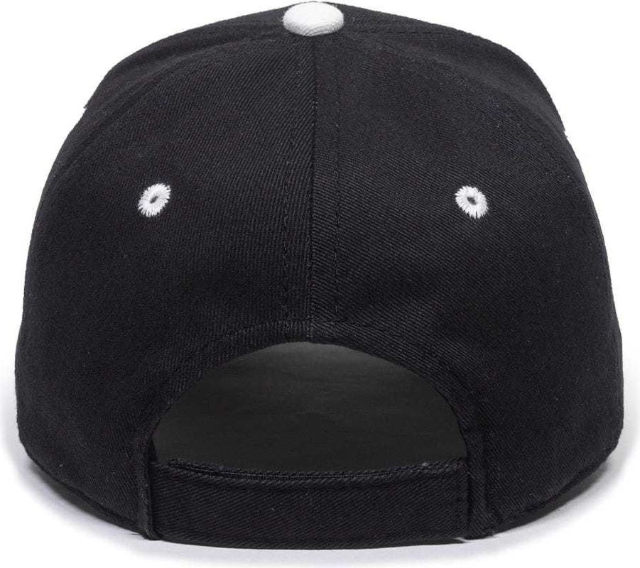 OC Sports GL-845 Contrasting Sandwich, Button and Eyelet Cap - Black White | HIT a Double