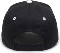 OC Sports GL-845 Contrasting Sandwich, Button and Eyelet Cap - Black White | HIT a Double