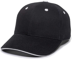OC Sports GL-845 Contrasting Sandwich, Button and Eyelet Cap - Black White | HIT a Double