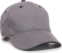 OC Sports GL-845 Contrasting Sandwich, Button and Eyelet Cap - Charcoal Black | HIT a Double