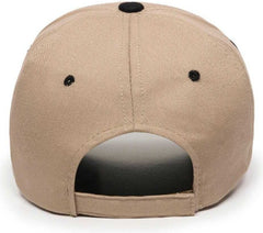 OC Sports GL-845 Contrasting Sandwich, Button and Eyelet Cap - Khaki Black - HIT a Double - 2