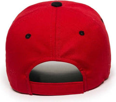 OC Sports GL-845 Contrasting Sandwich, Button and Eyelet Cap - Red Black | HIT a Double