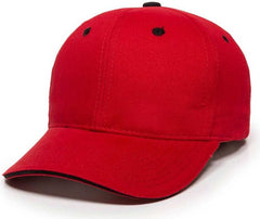 OC Sports GL-845 Contrasting Sandwich, Button and Eyelet Cap - Red Black | HIT a Double