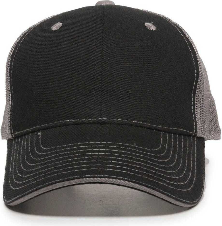 OC Sports GWT-101M Adjustable Mesh Back Cap - Black Grey | HIT a Double