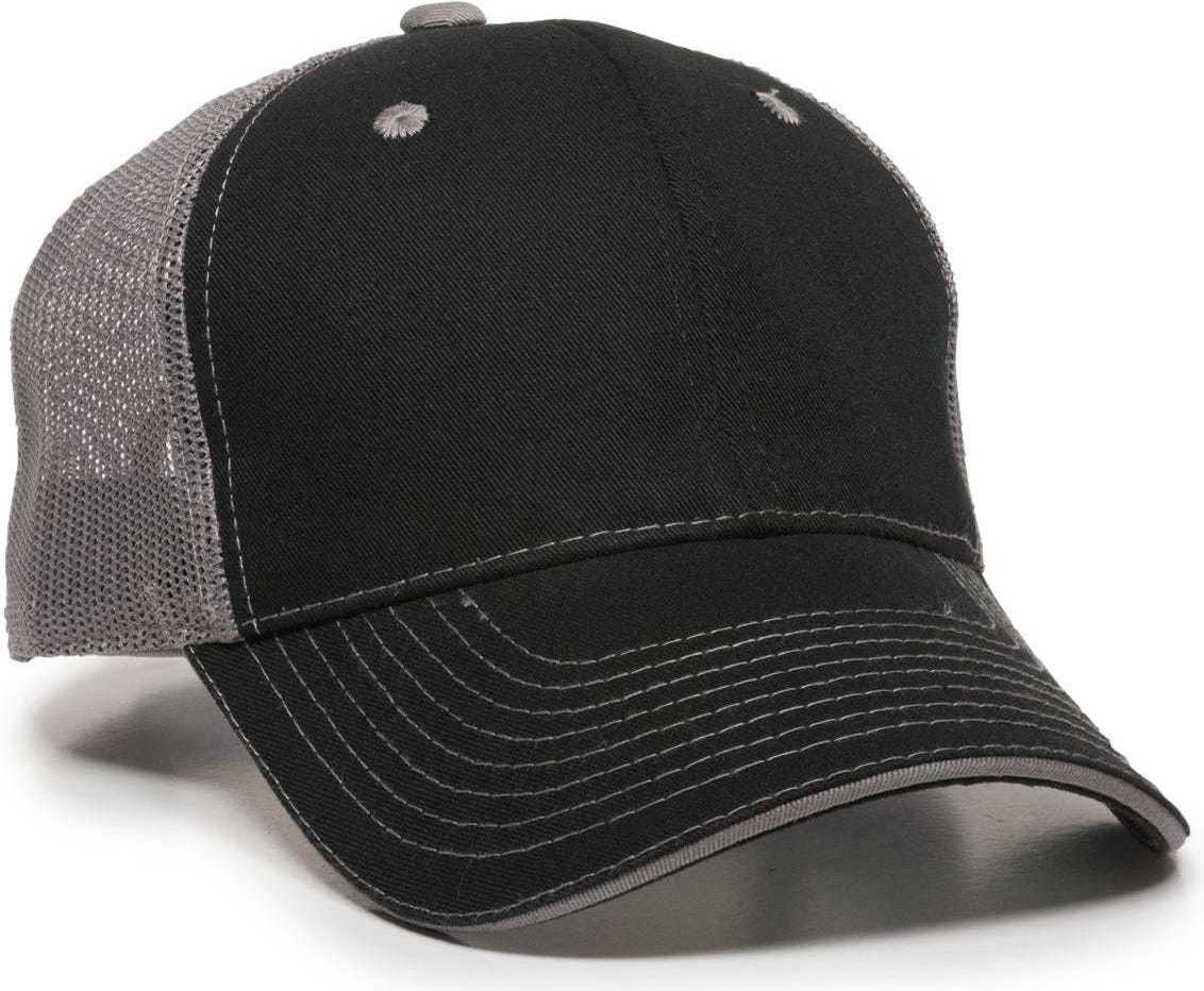OC Sports GWT-101M Adjustable Mesh Back Cap - Black Grey | HIT a Double