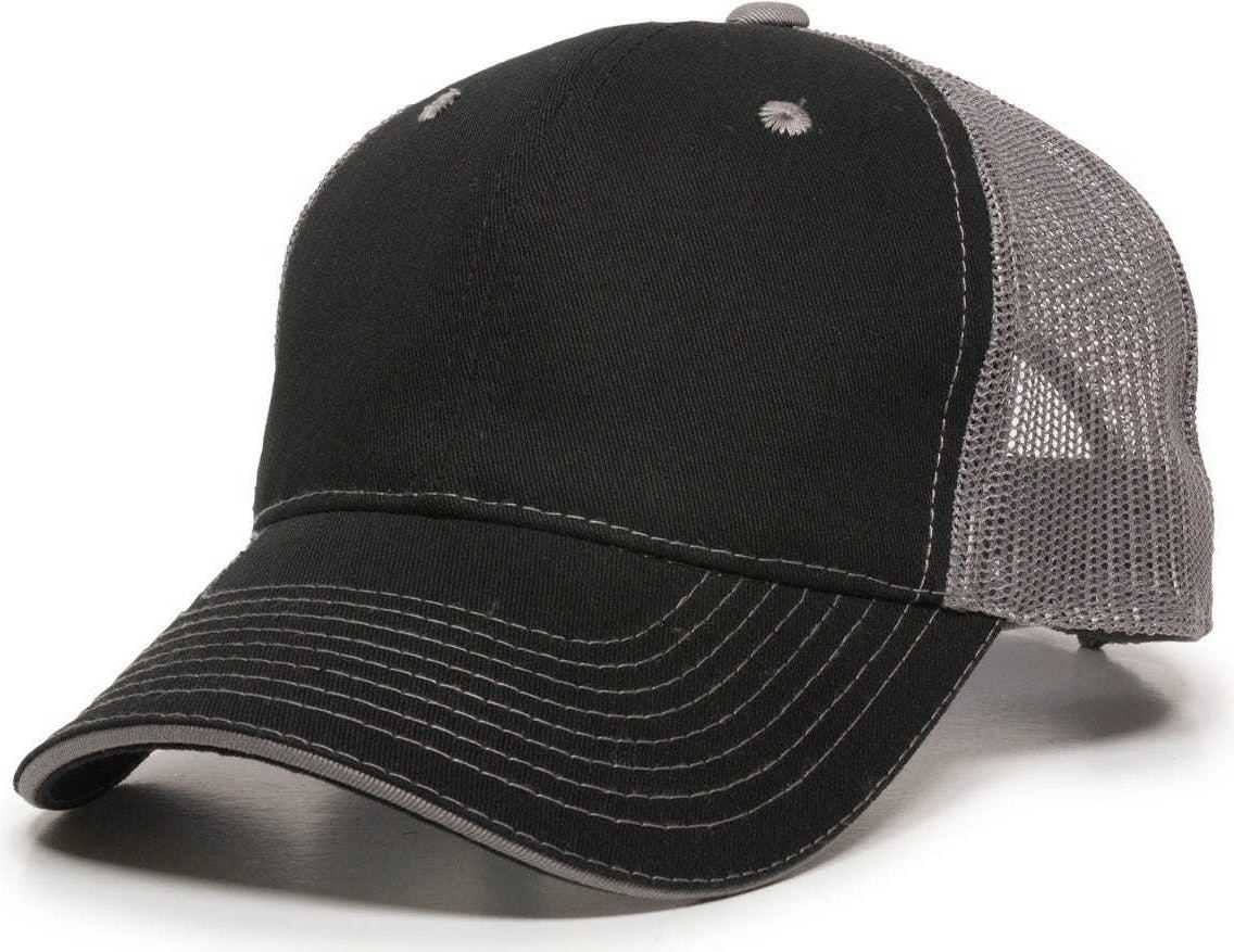 OC Sports GWT-101M Adjustable Mesh Back Cap - Black Grey | HIT a Double
