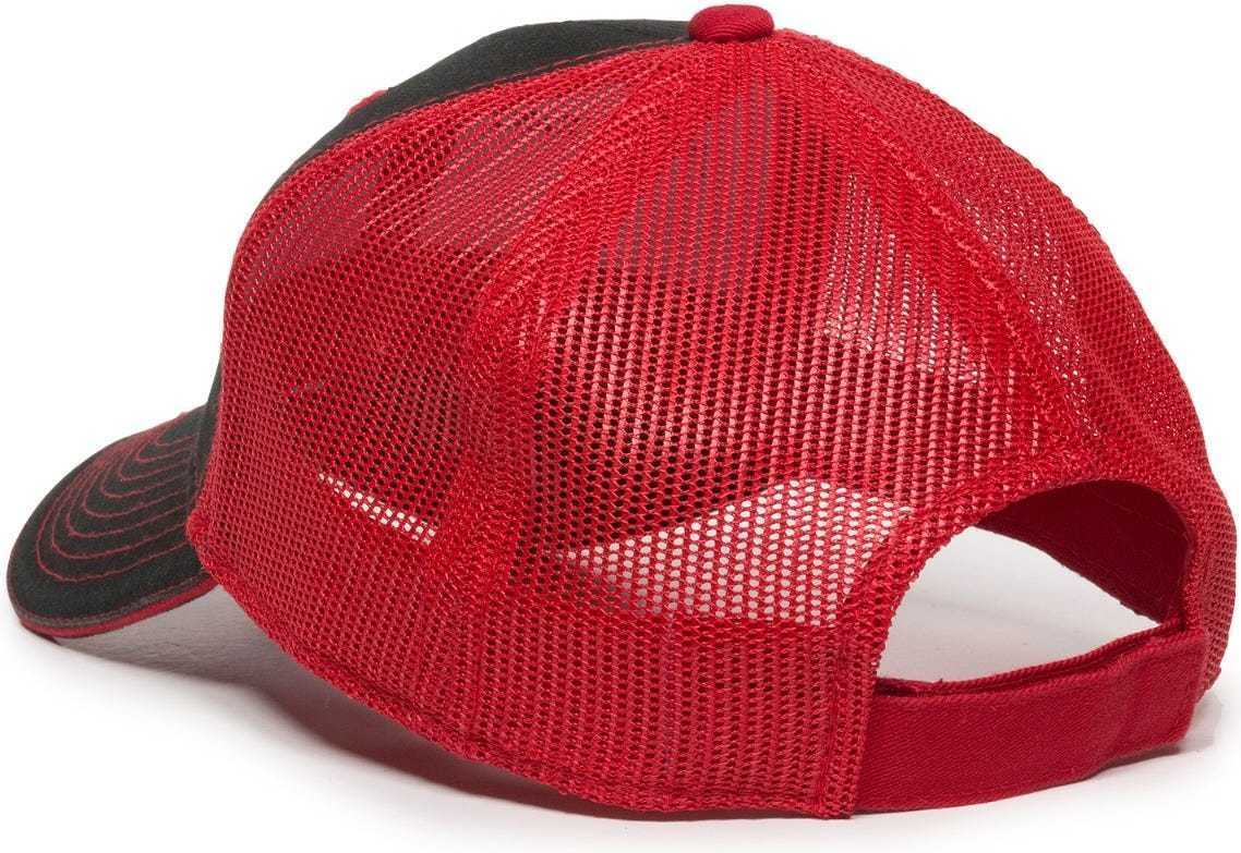 OC Sports GWT-101M Adjustable Mesh Back Cap - Black Red | HIT a Double