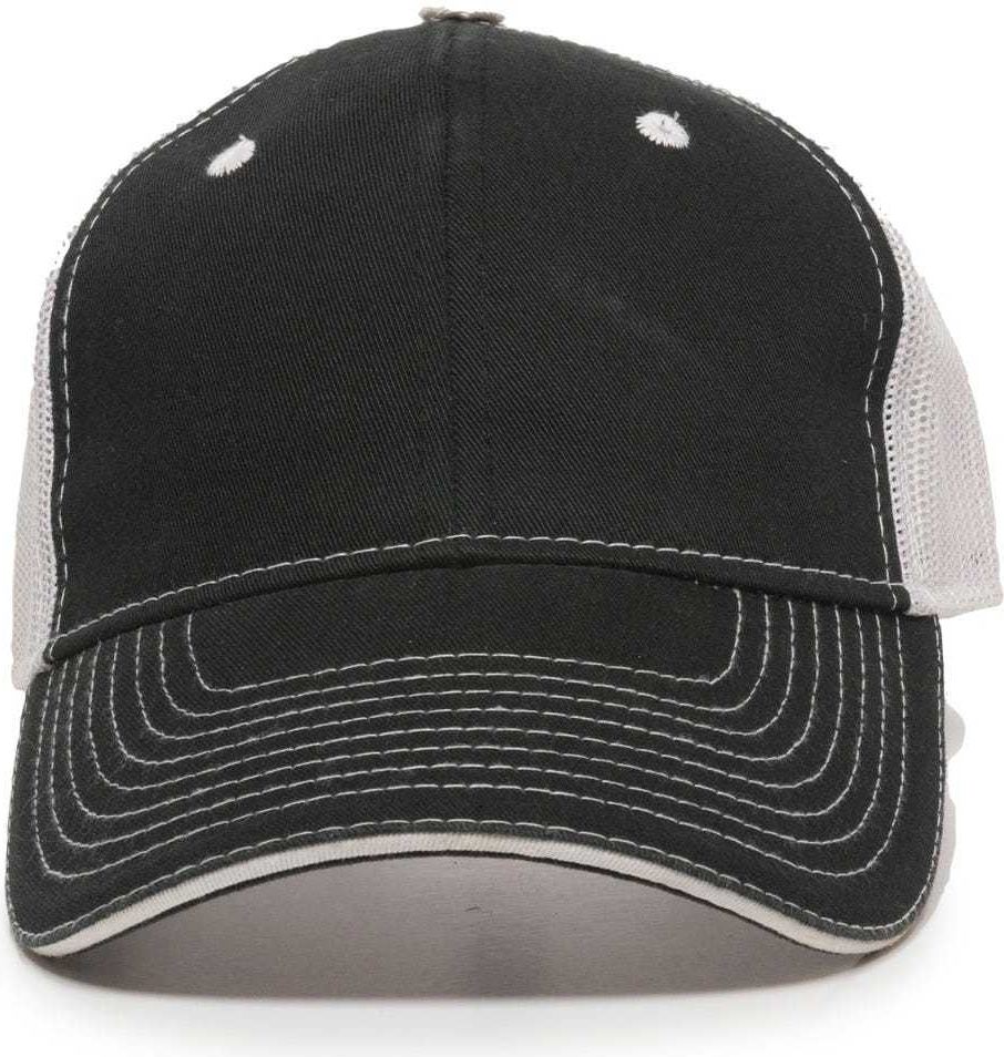 OC Sports GWT-101M Adjustable Mesh Back Cap - Black White | HIT a Double