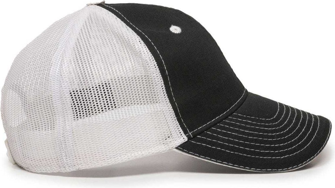 OC Sports GWT-101M Adjustable Mesh Back Cap - Black White | HIT a Double
