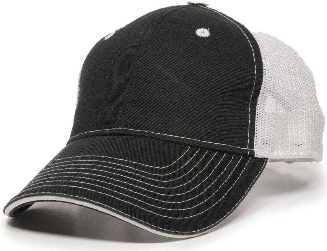 OC Sports GWT-101M Adjustable Mesh Back Cap - Black White | HIT a Double