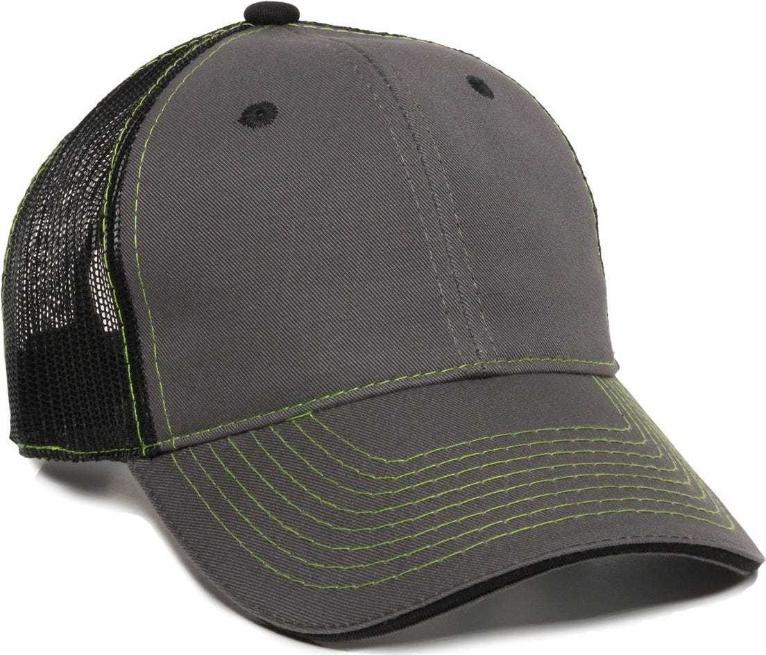 OC Sports GWT-101M Adjustable Mesh Back Cap - Charcoal Black | HIT a Double