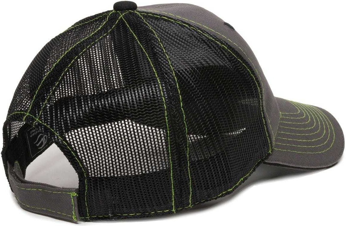 OC Sports GWT-101M Adjustable Mesh Back Cap - Charcoal Black | HIT a Double