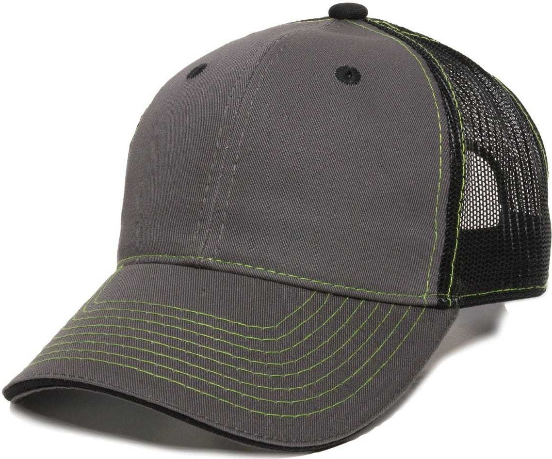 OC Sports GWT-101M Adjustable Mesh Back Cap - Charcoal Black | HIT a Double