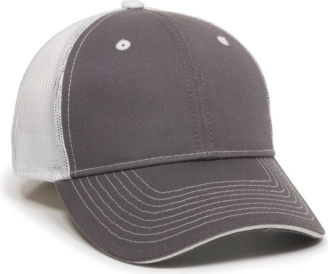 OC Sports GWT-101M Adjustable Mesh Back Cap - Charcoal White | HIT a Double