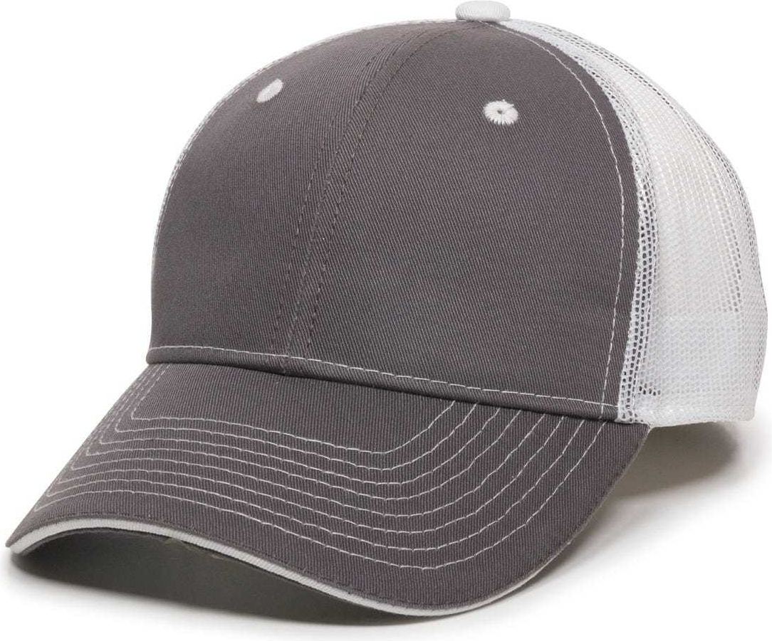 OC Sports GWT-101M Adjustable Mesh Back Cap - Charcoal White | HIT a Double