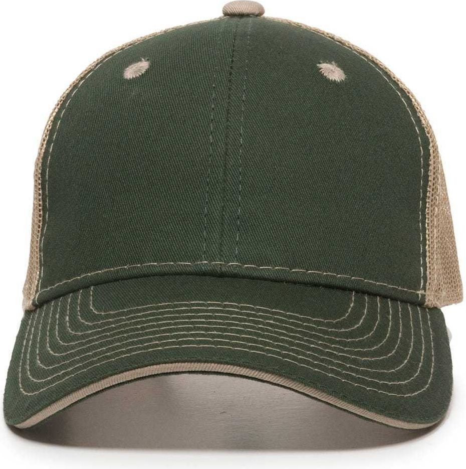 OC Sports GWT-101M Adjustable Mesh Back Cap - Dark Green Khaki | HIT a Double