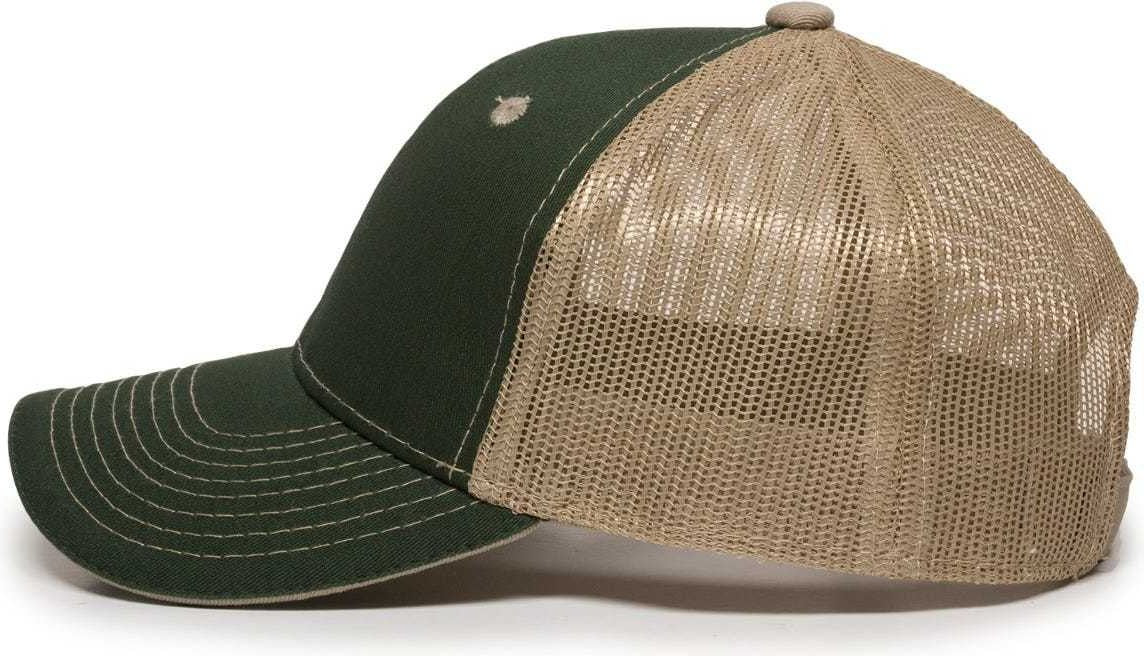 OC Sports GWT-101M Adjustable Mesh Back Cap - Dark Green Khaki - HIT a Double - 5