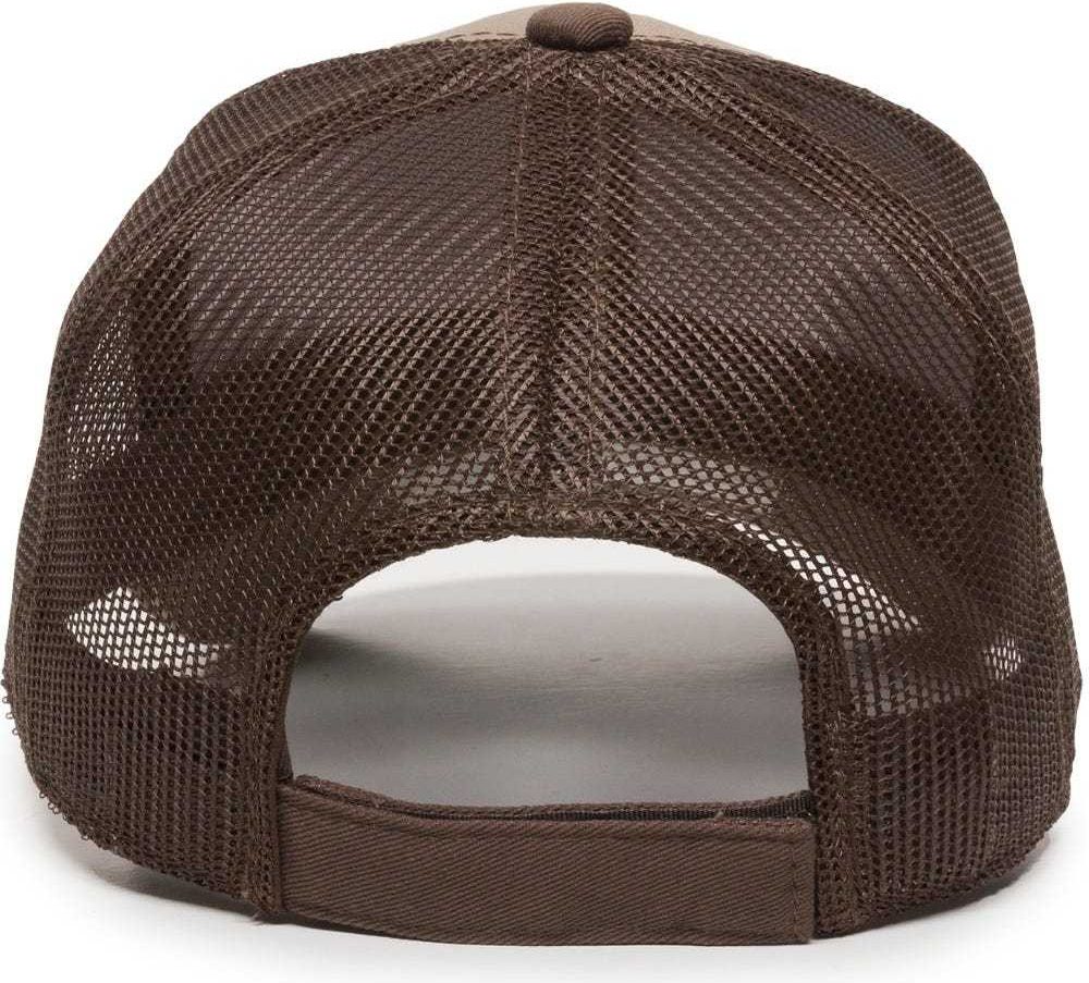 OC Sports GWT-101M Adjustable Mesh Back Cap - Khaki Dark Brown - HIT a Double - 2