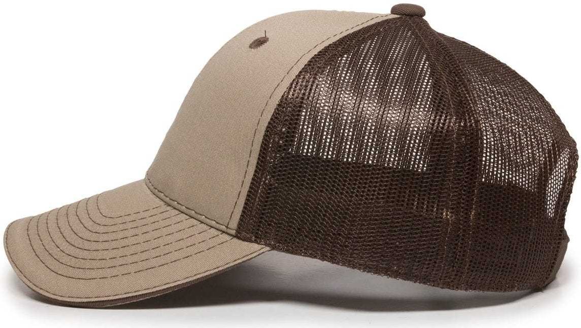 OC Sports GWT-101M Adjustable Mesh Back Cap - Khaki Dark Brown | HIT a Double