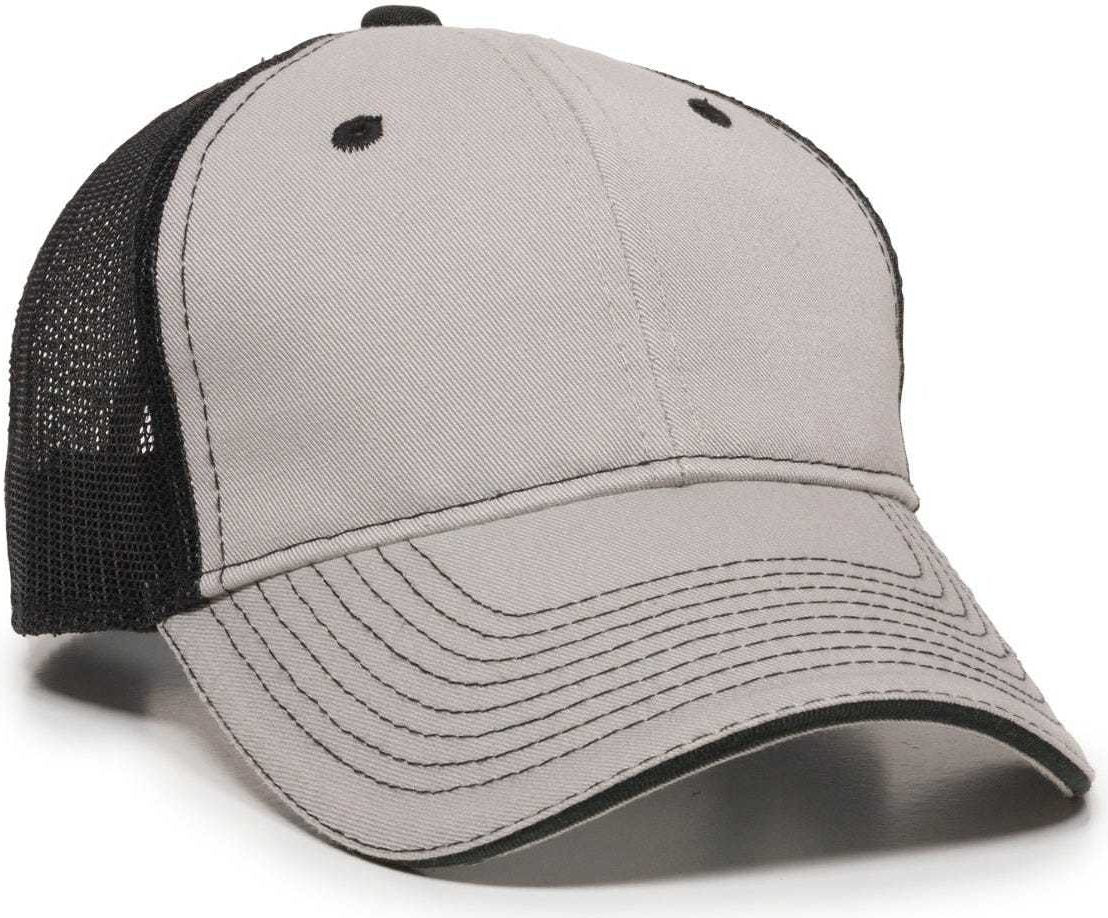 OC Sports GWT-101M Adjustable Mesh Back Cap - Light Grey Black | HIT a Double