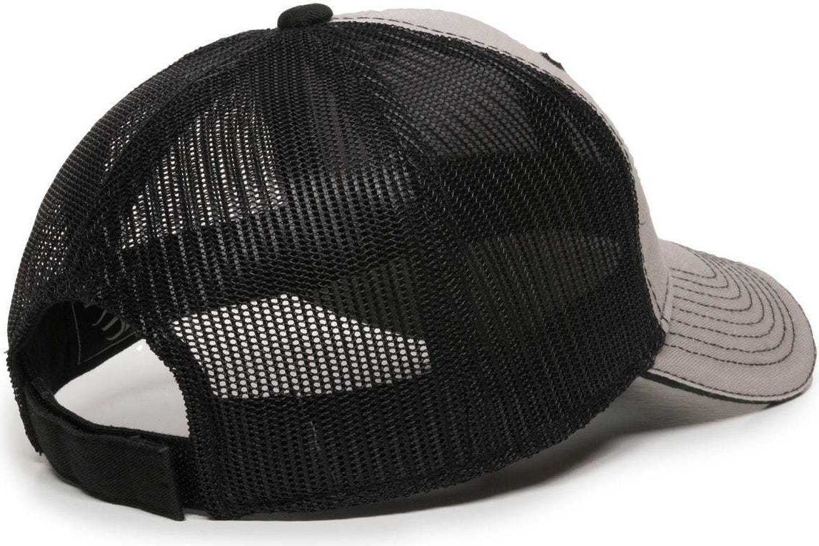 OC Sports GWT-101M Adjustable Mesh Back Cap - Light Grey Black | HIT a Double