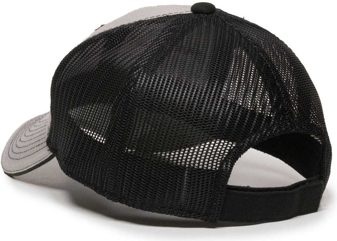 OC Sports GWT-101M Adjustable Mesh Back Cap - Light Grey Black | HIT a Double
