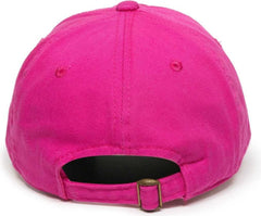 OC Sports GWT-111 Adjustable Strap Garment Wash Cotton Cap - Fuchsia | HIT a Double