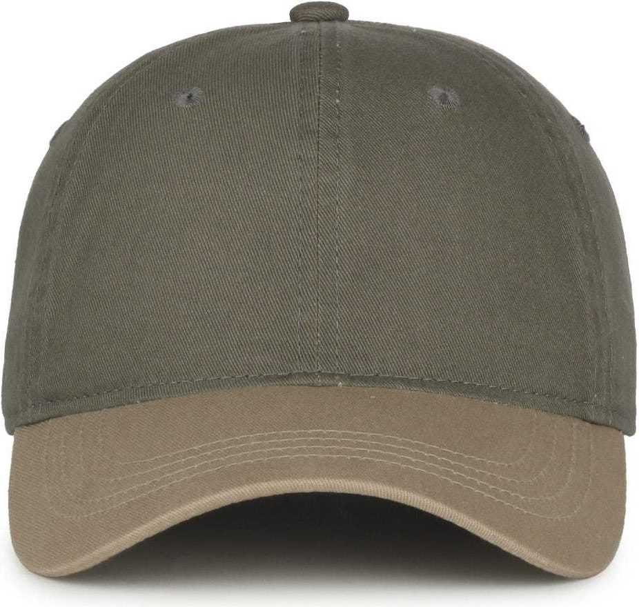 OC Sports GWT-111 Adjustable Strap Garment Wash Cotton Cap - Ol Khaki | HIT a Double