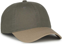 OC Sports GWT-111 Adjustable Strap Garment Wash Cotton Cap - Ol Khaki | HIT a Double