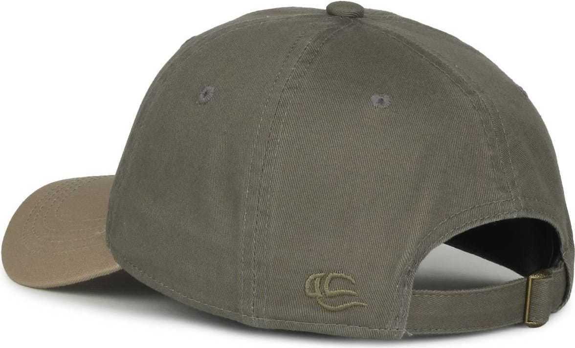 OC Sports GWT-111 Adjustable Strap Garment Wash Cotton Cap - Ol Khaki | HIT a Double