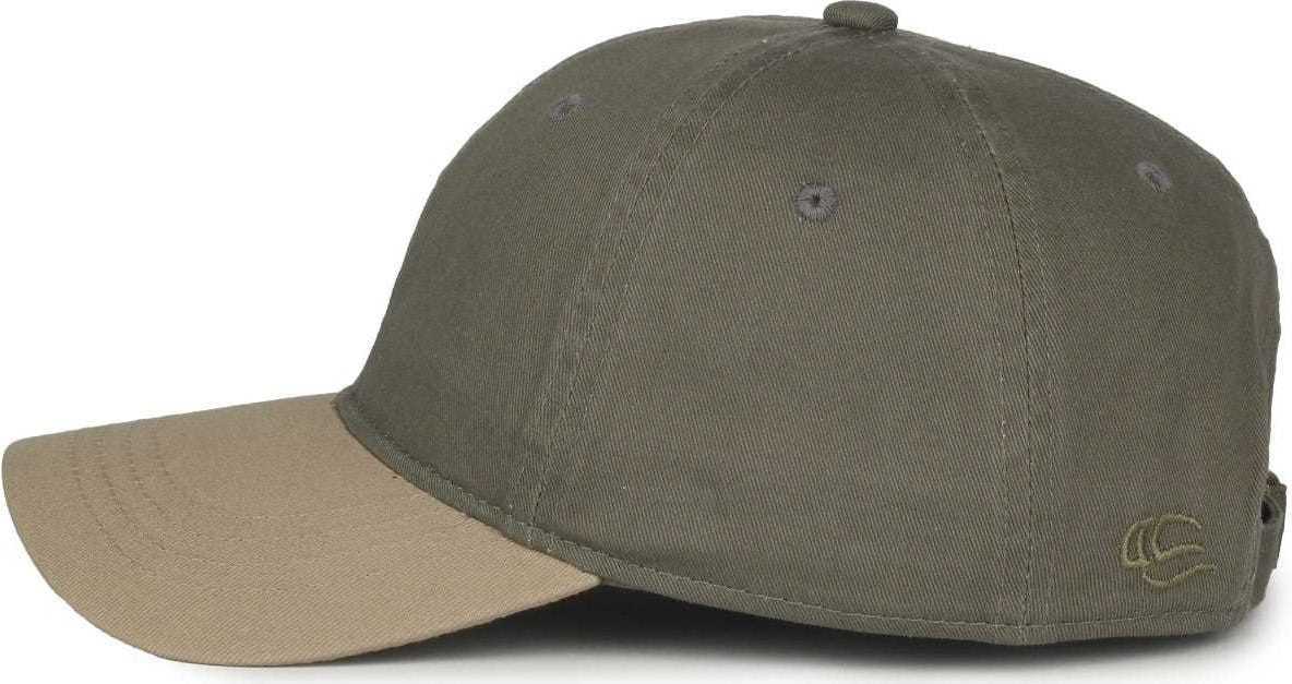 OC Sports GWT-111 Adjustable Strap Garment Wash Cotton Cap - Ol Khaki | HIT a Double