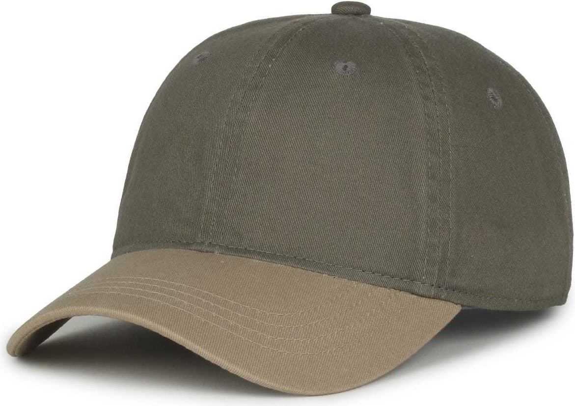 OC Sports GWT-111 Adjustable Strap Garment Wash Cotton Cap - Ol Khaki | HIT a Double