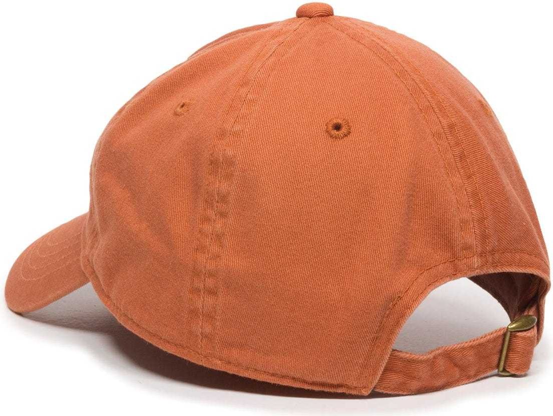 OC Sports GWT-111 Adjustable Strap Garment Wash Cotton Cap - Pumpkin | HIT a Double
