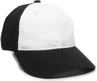 OC Sports GWT-111 Adjustable Strap Garment Wash Cotton Cap - White Black | HIT a Double