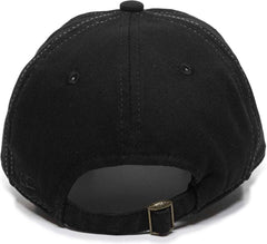 OC Sports GWT-111 Adjustable Strap Garment Wash Cotton Cap - White Black | HIT a Double