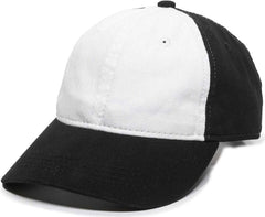 OC Sports GWT-111 Adjustable Strap Garment Wash Cotton Cap - White Black | HIT a Double