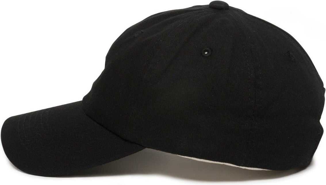 OC Sports GWT-116  Adj. Garment Wash Cotton Baseball Cap - Black | HIT a Double