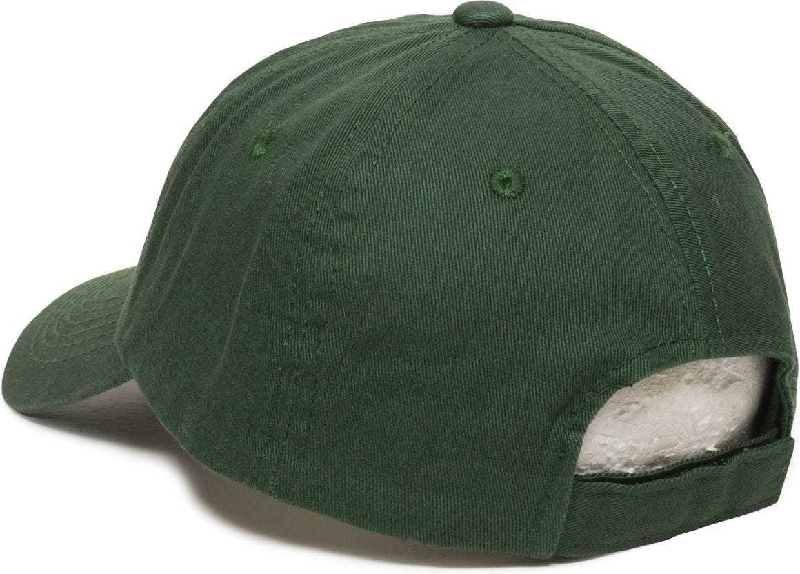 OC Sports GWT-116  Adj. Garment Wash Cotton Baseball Cap - Dark Green | HIT a Double