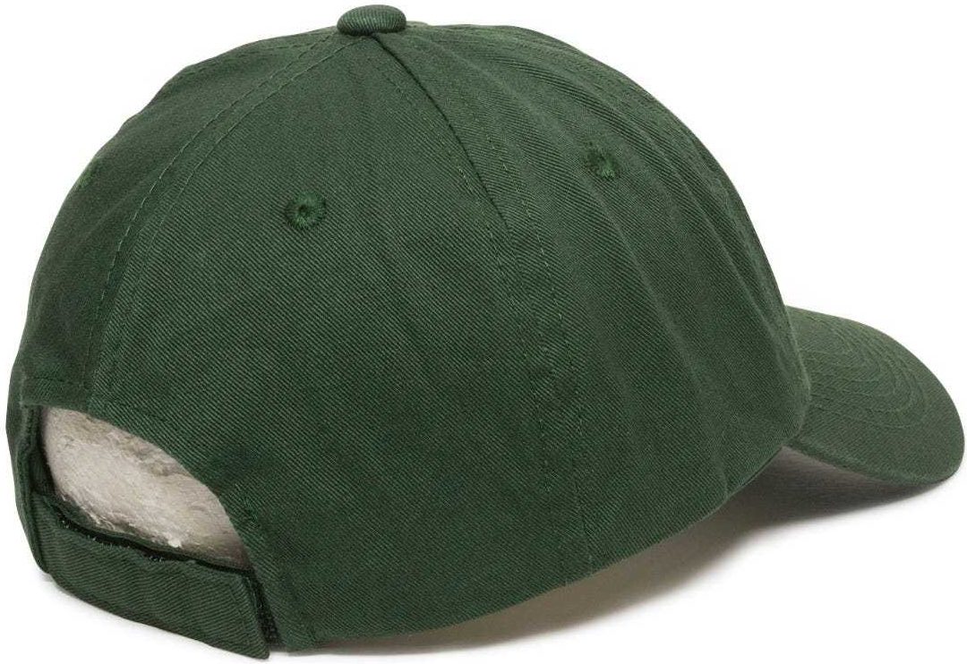 OC Sports GWT-116  Adj. Garment Wash Cotton Baseball Cap - Dark Green | HIT a Double