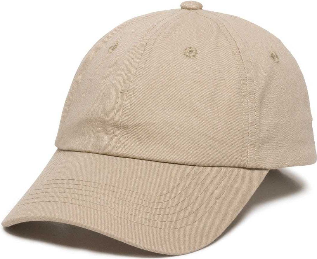 OC Sports GWT-116  Adj. Garment Wash Cotton Baseball Cap - Khaki | HIT a Double