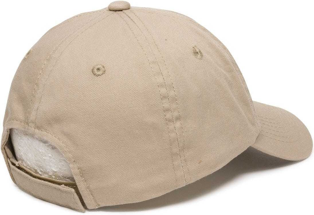 OC Sports GWT-116  Adj. Garment Wash Cotton Baseball Cap - Khaki | HIT a Double