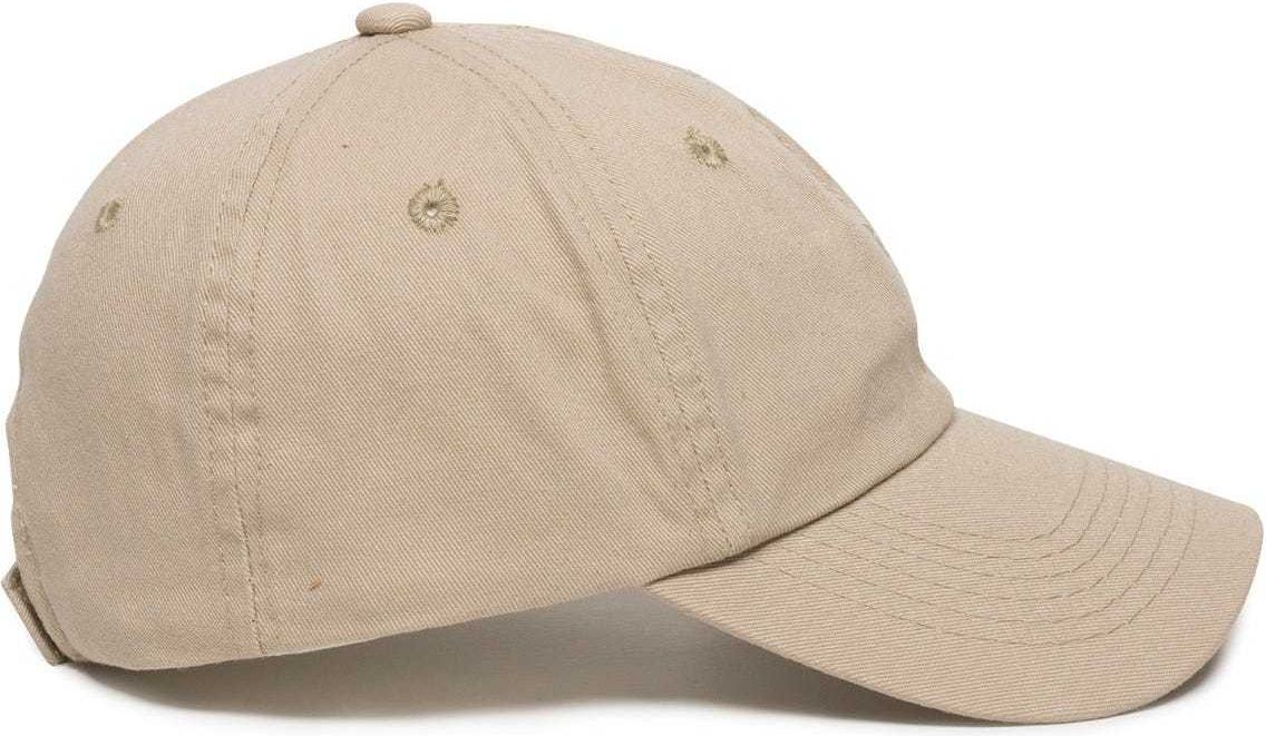 OC Sports GWT-116  Adj. Garment Wash Cotton Baseball Cap - Khaki | HIT a Double